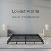Sleek contemporary bedroom| Low profile bed| Platform bed frame| Dune bed frame| Front view bed frame| All cushioned bed frame| SoftFrame Designs