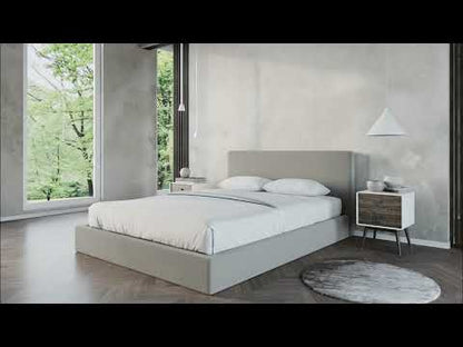 Classic Set: Bed Frame + Headboard | Fabric Charcoal