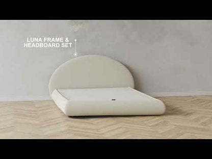 Luna Set: Bed Frame + Headboard | Fabric Moon