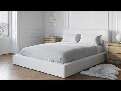 Ultra Set: Bed Frame + Headboard | Fabric Charcoal