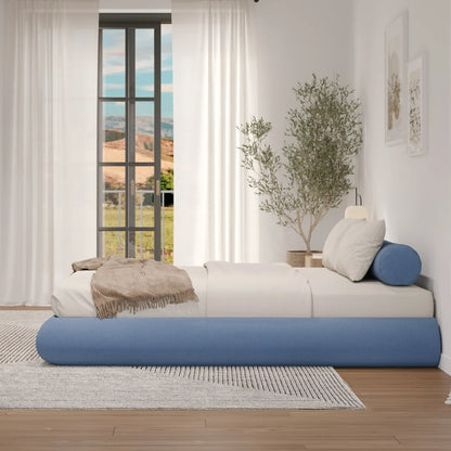 Sky cloud bed | Luna bed frame, Queen, Sky blue, side view | SoftFrame Designs