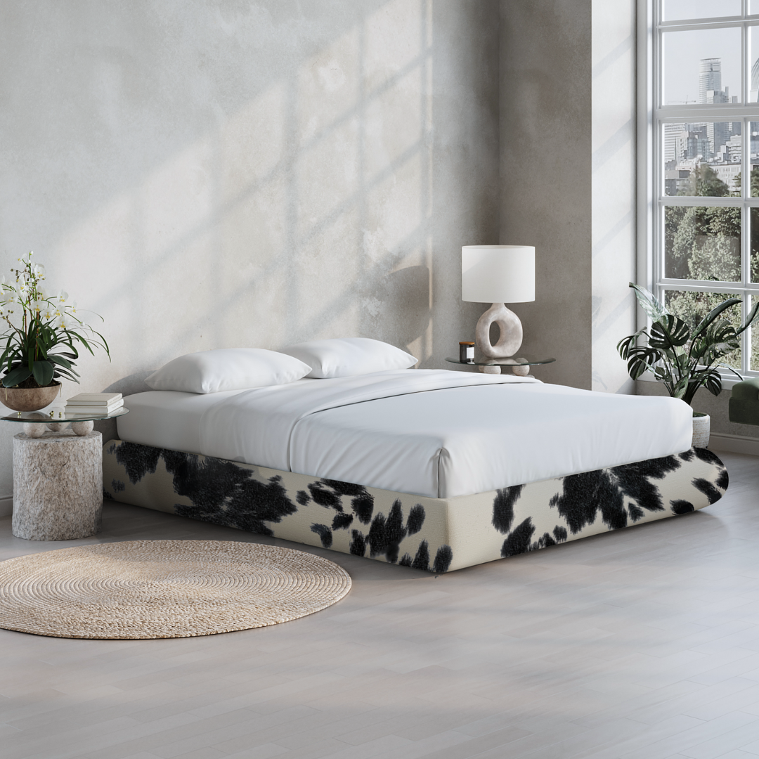 Luna Bed Frame | Vegan Cowhide