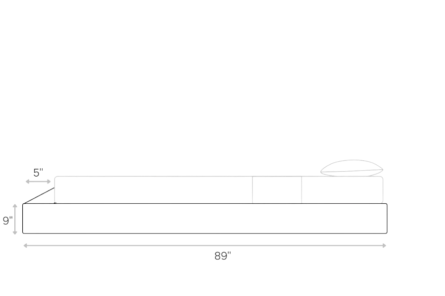Ultra Frame Cal King line art dimensions | SoftFrame Designs