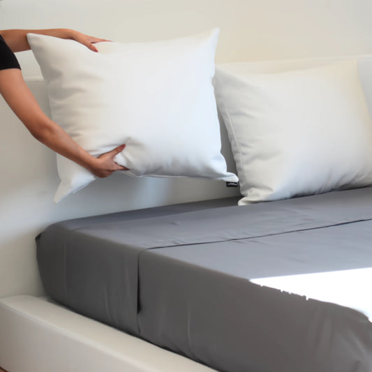 Oversized pillows soft bed frame and headboard | Pillow Covers, 25"x29", White | SoftFrame Designs