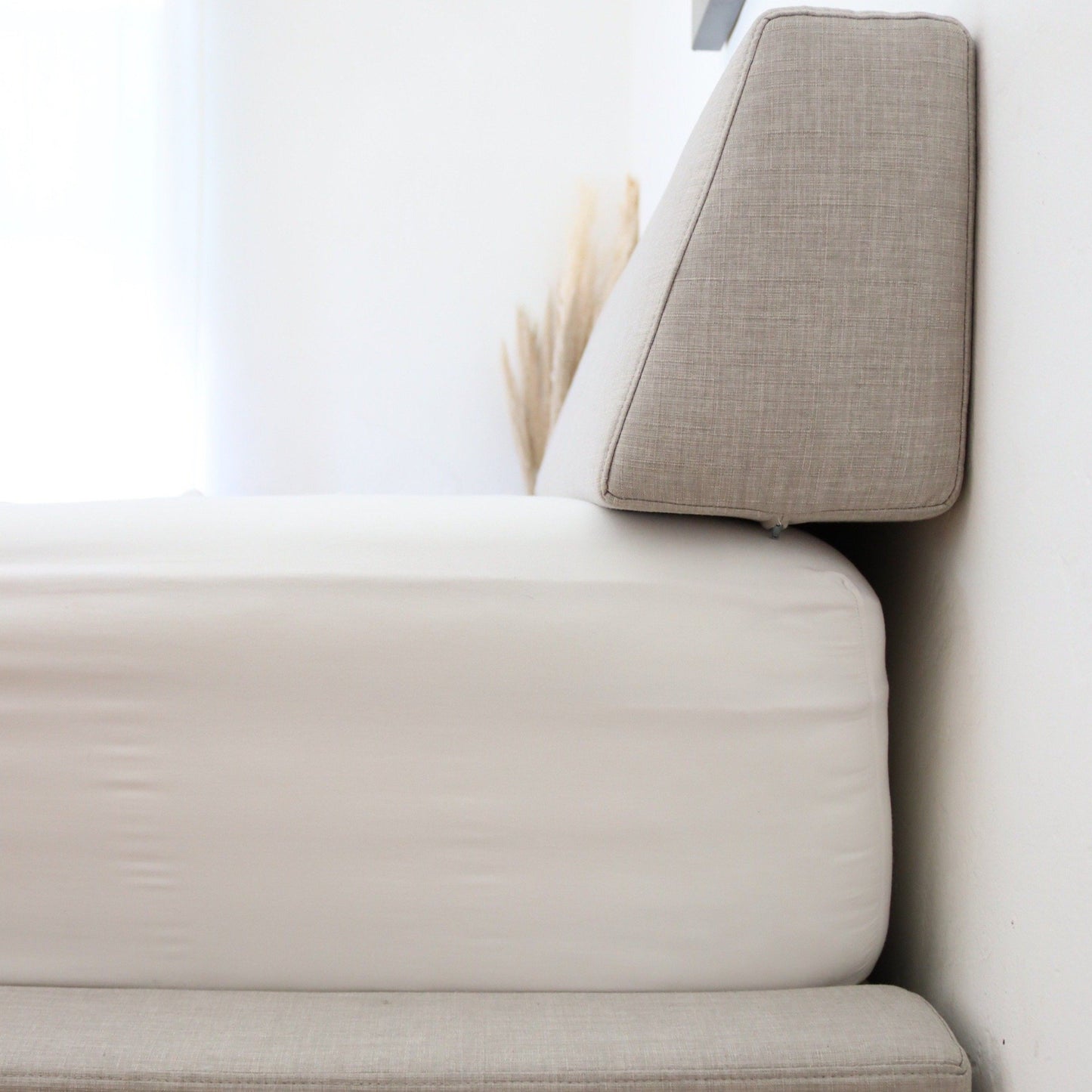 Wedge Bolster Pillow | Fabric White